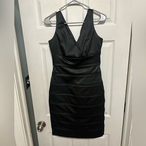 American Living Black V-Neck Mini Dress